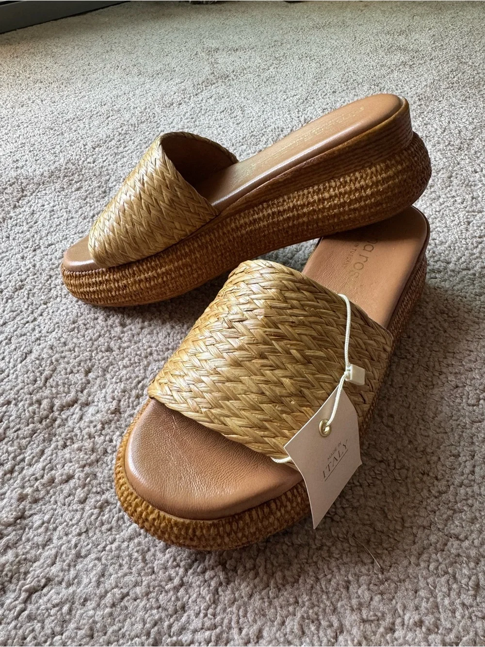 Made in Italy Raffia Platform Sandals 39 (8)